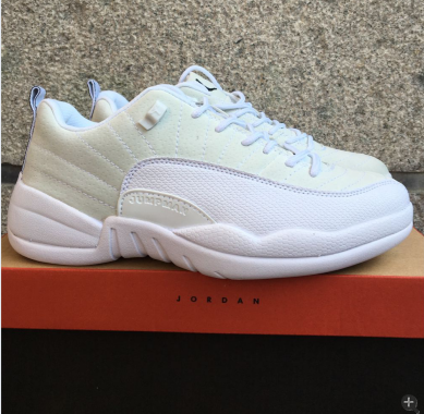 New Air Jordan 12 Low All White Shoes - Click Image to Close