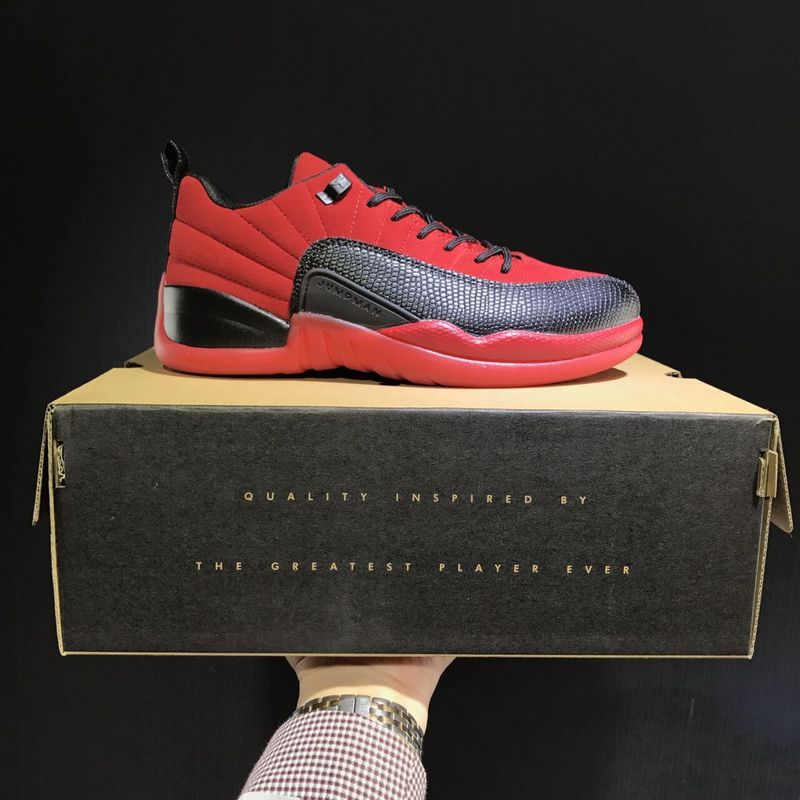 New Air Jordan 12 Low Hot Red Black Shoes - Click Image to Close