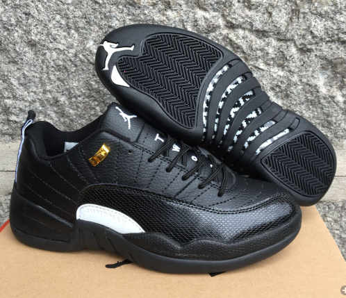 New Air Jordan 12 Low Master Black Gold Shoes - Click Image to Close