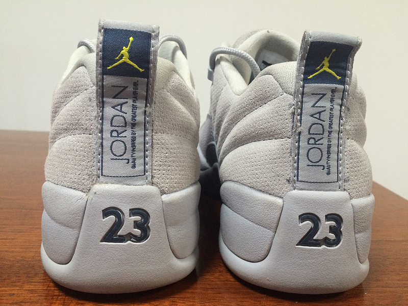 New Air Jordan 12 Low White Grey Blue Shoes - Click Image to Close