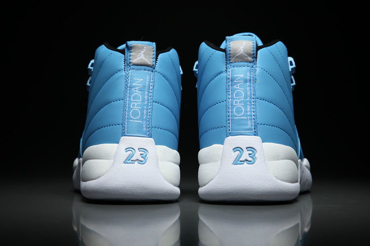 New Air Jordan 12 North Carolina Blue White Shoes - Click Image to Close