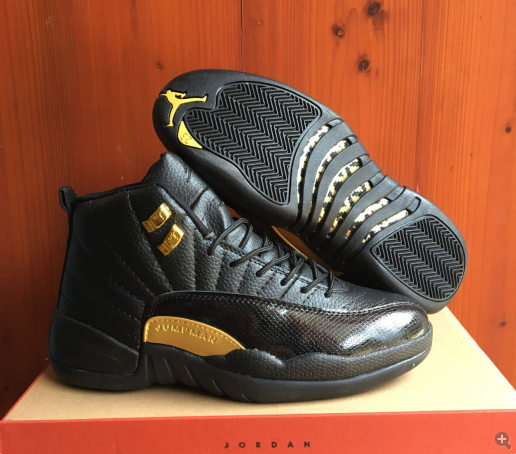 New Air Jordan 12 Retro Black Yellow Shoes - Click Image to Close