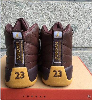 New Air Jordan 12 Retro Coffe Yellow Shoes - Click Image to Close