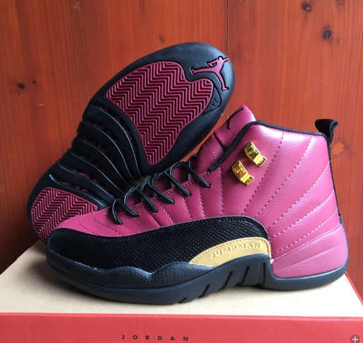 New Air Jordan 12 Retro Purple Black Gold Shoes