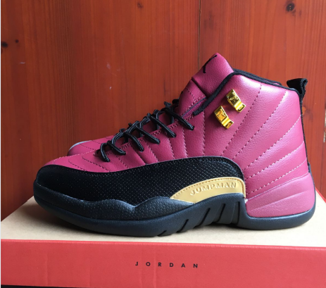 New Air Jordan 12 Retro Purple Black Gold Shoes - Click Image to Close