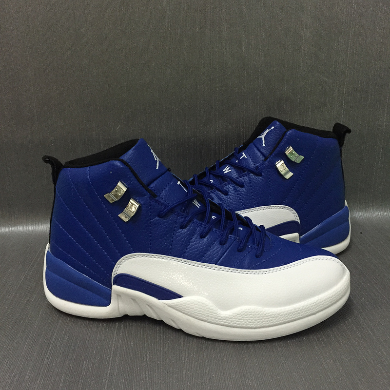 New Air Jordan 12 Retro Sea Blue White Gold Shoes