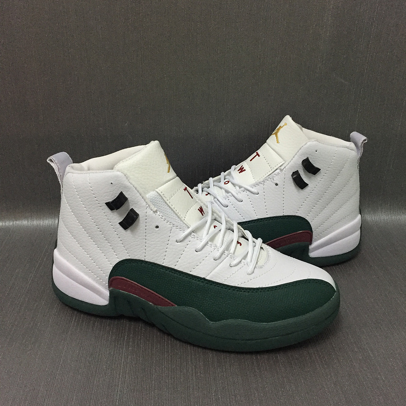 New Air Jordan 12 Retro Sea White Green Pink Shoes - Click Image to Close