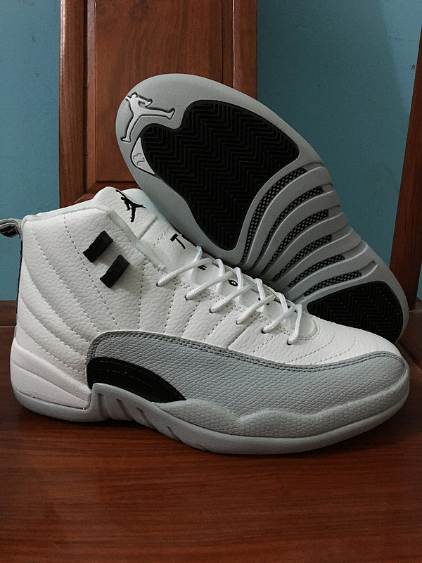 New Air Jordan 12 Retro White Grey Shoes