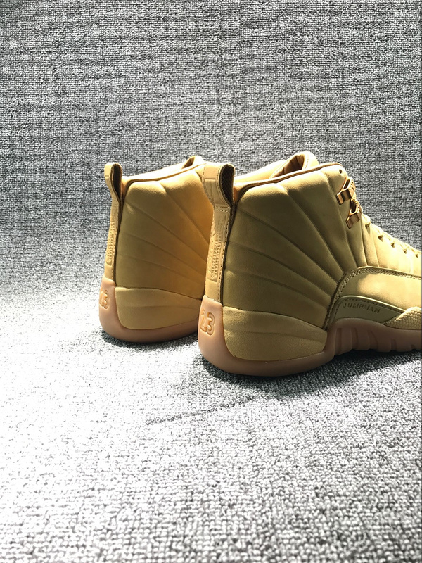 New Air Jordan 12 Wheat Yellow Shoes - Click Image to Close