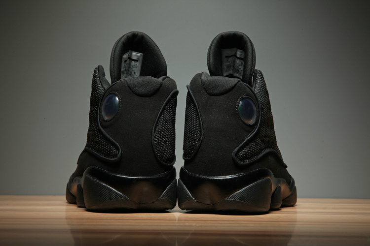 New Air Jordan 13 All Black Cat 3M Shoes - Click Image to Close