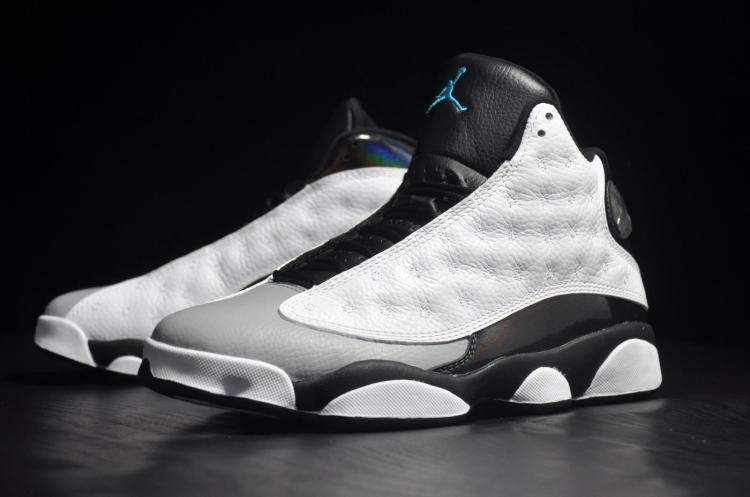 New Air Jordan 13 Earl White Black Grey Shoes - Click Image to Close