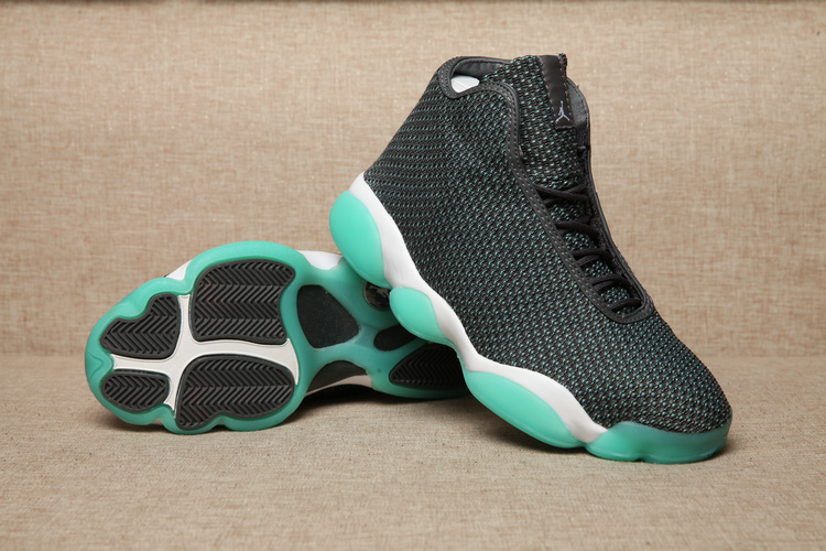 New Air Jordan 13 Flyknit Black Green Shoes - Click Image to Close