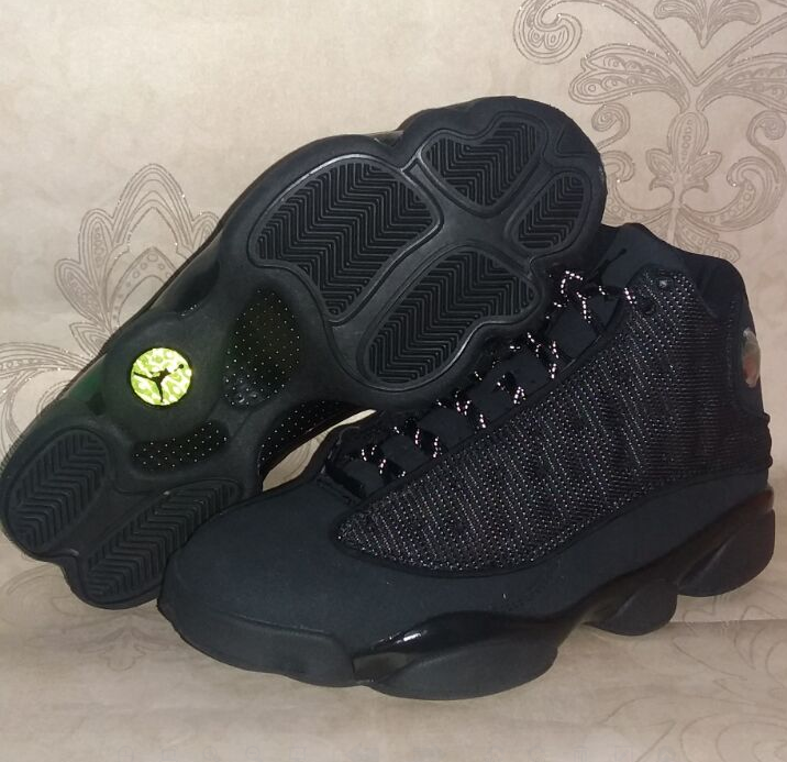 New Air Jordan 13 Retro All Black Cat Shoes