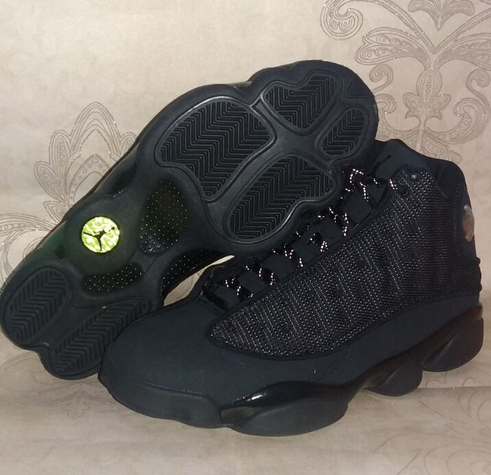 New Air Jordan 13 Retro All Black Cat Shoes - Click Image to Close