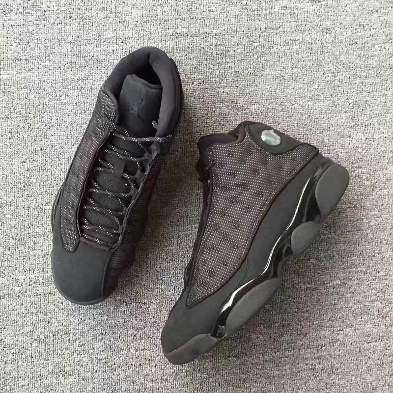 New Air Jordan 13 Retro All Black Cat Shoes