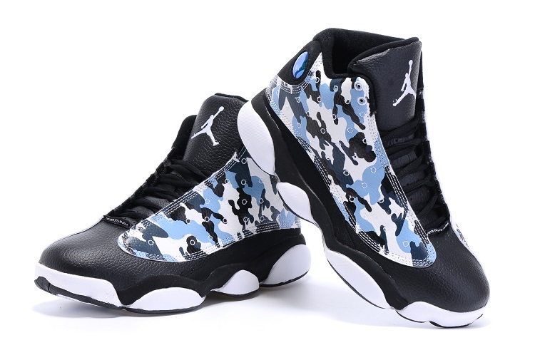New Air Jordan 13 Retro Blue Black White Shoes - Click Image to Close