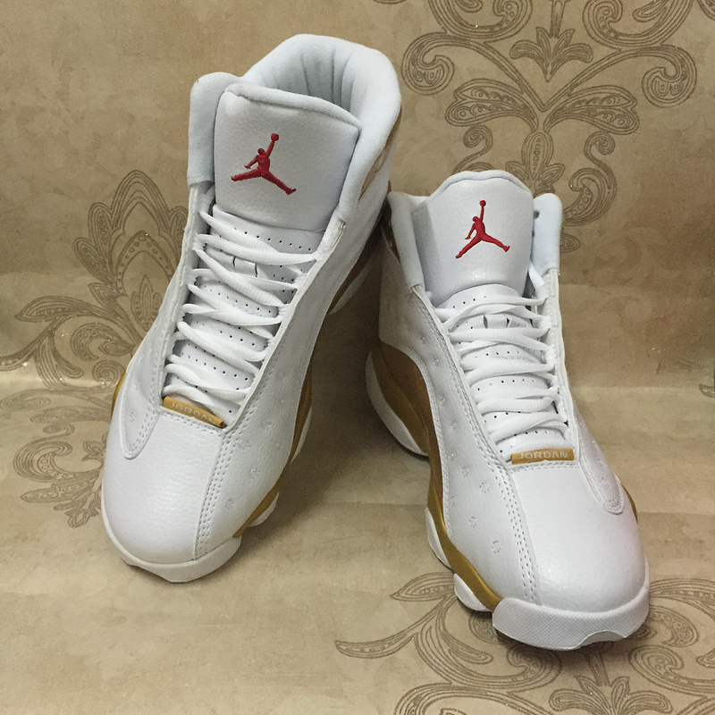 New Air Jordan 13 Retro White Gold Shoes