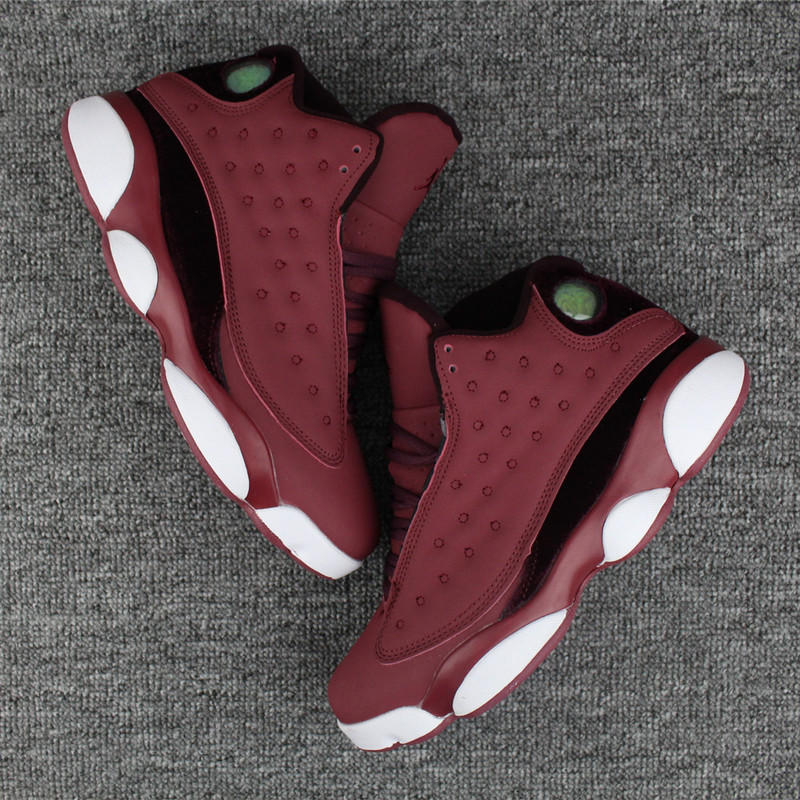 New Air Jordan 13 Velvet Wine Red Black White Shoes - Click Image to Close