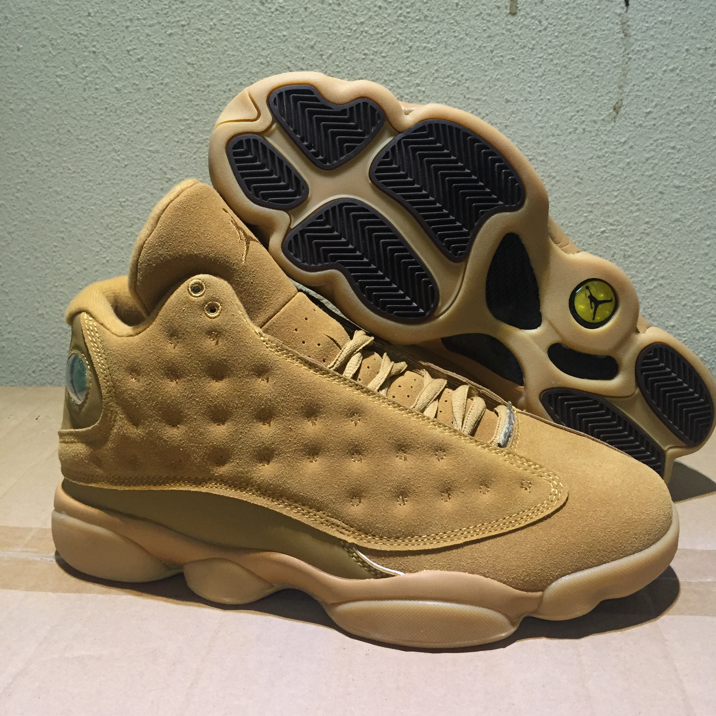 New Air Jordan 13 Wheat Yellow Shoes - Click Image to Close