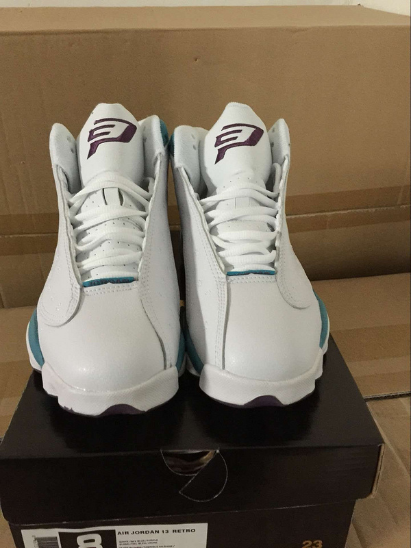 New Air Jordan 13 White Baby Blue Purple Shoes