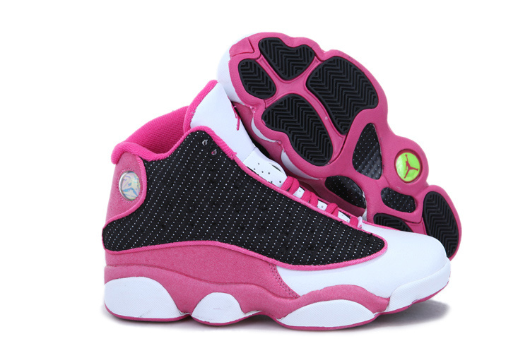 2013 Air Jordan 13 White Black Pink For Women