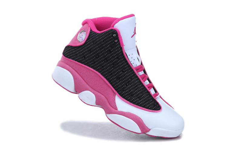 2013 Air Jordan 13 White Black Pink For Women