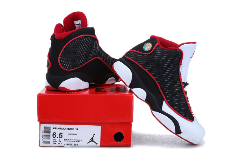 2013 Air Jordan 13 White Black Red For Women - Click Image to Close