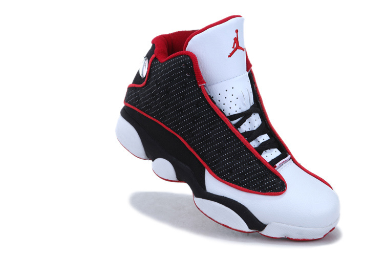 white black and red jordan 13