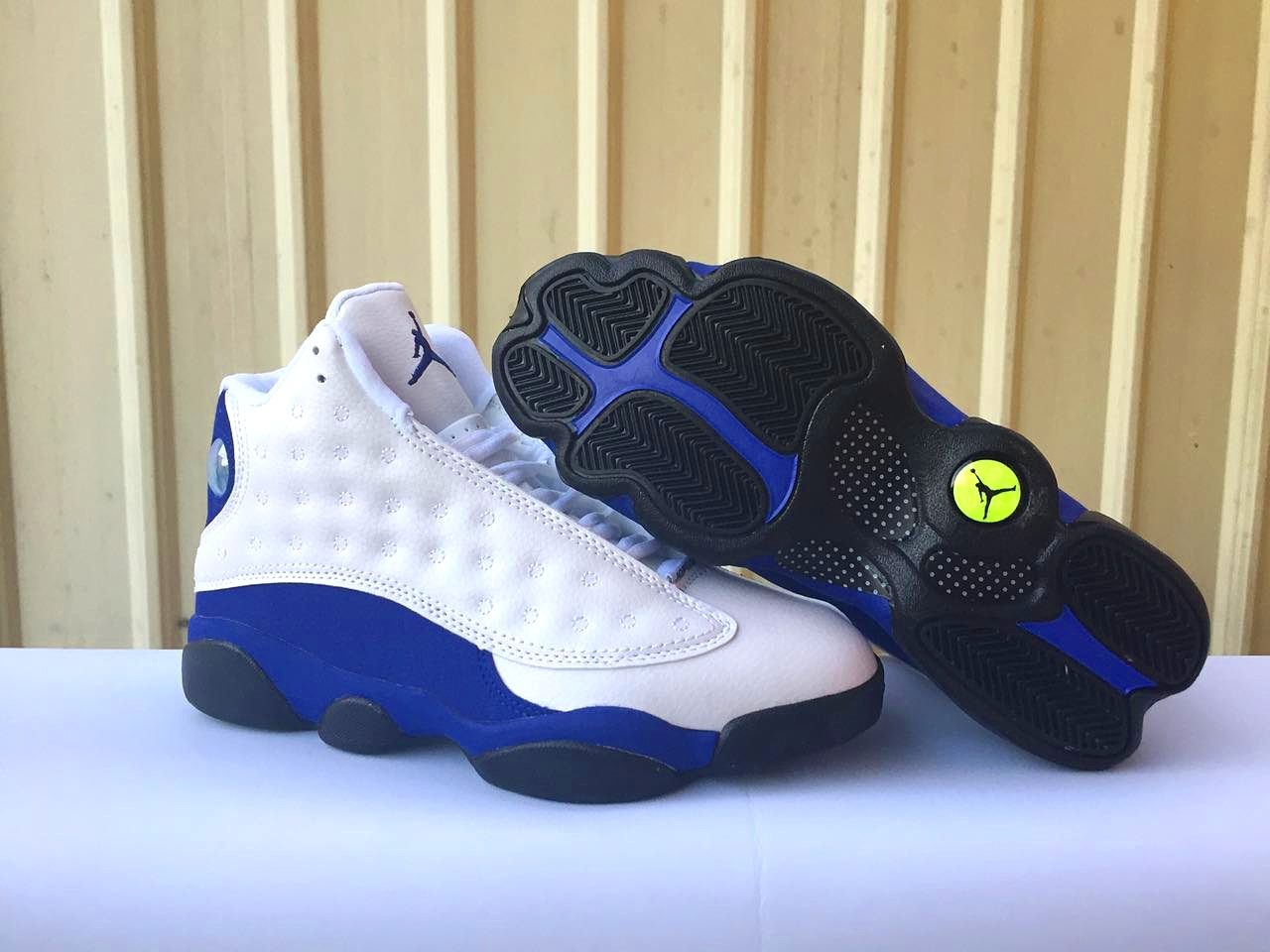 New Air Jordan 13 White Blue Black Shoes - Click Image to Close