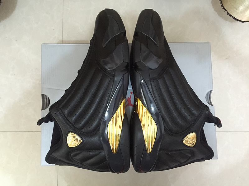 New Air Jordan 14 Champion Black Gold Shoes