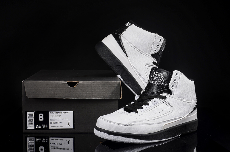 New Air Jordan 2 Retro White Black Shoes