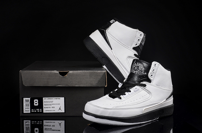 New Air Jordan 2 Retro White Black Shoes - Click Image to Close