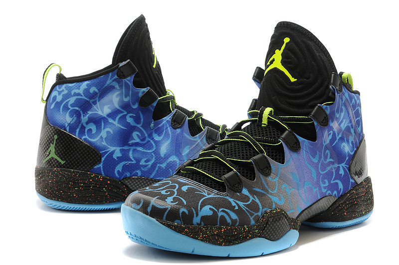 New Air Jordan 28 Black Blue Yellow Shoes