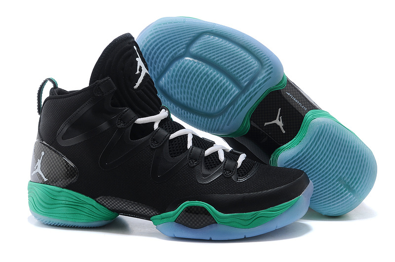 New Air Jordan 28 Black Green Shoes - Click Image to Close