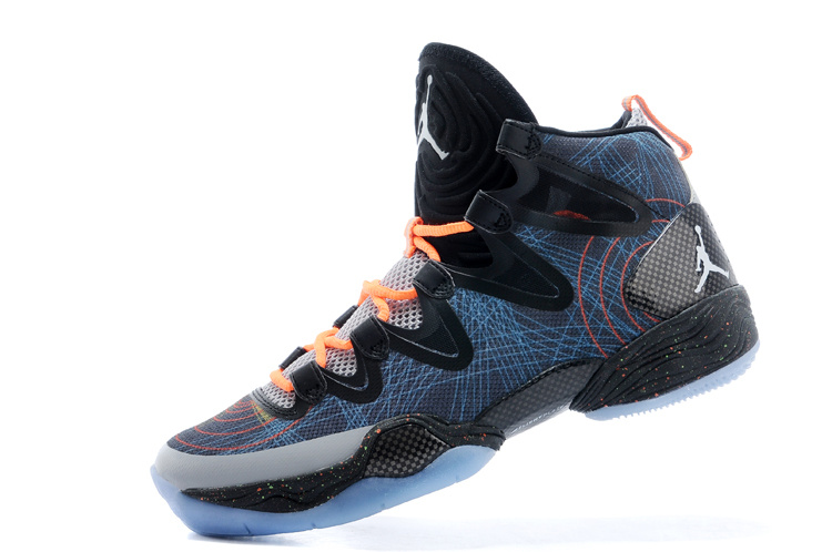 New Air Jordan 28 Blue Black Orange Shoes - Click Image to Close