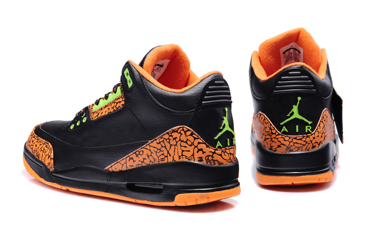 New Air Jordan 3 Black Orange Shoes - Click Image to Close