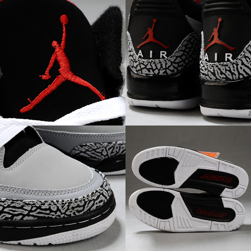 Air Jordan Retro 3 Grey Black White - Click Image to Close