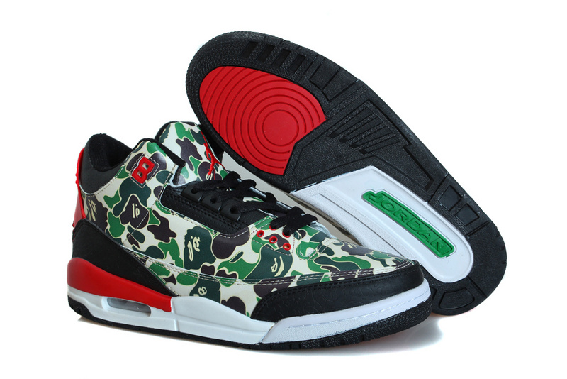 Air Jordan 3 OG Hero Warrior Green Black Red - Click Image to Close