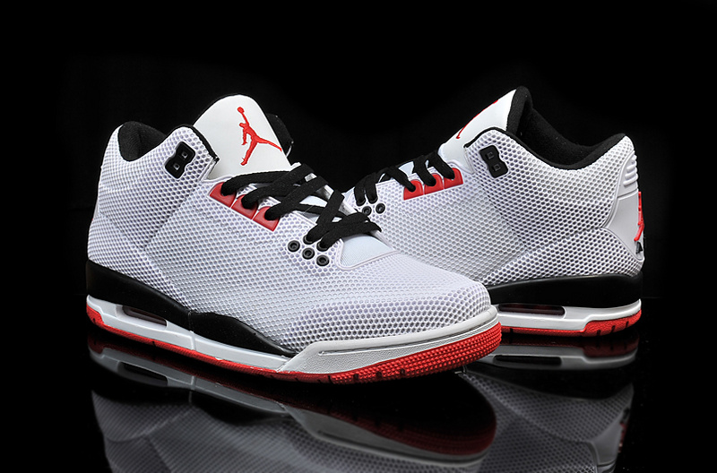 New Air Jordan 3 Retro PVC Grey Black Red Shoes - Click Image to Close