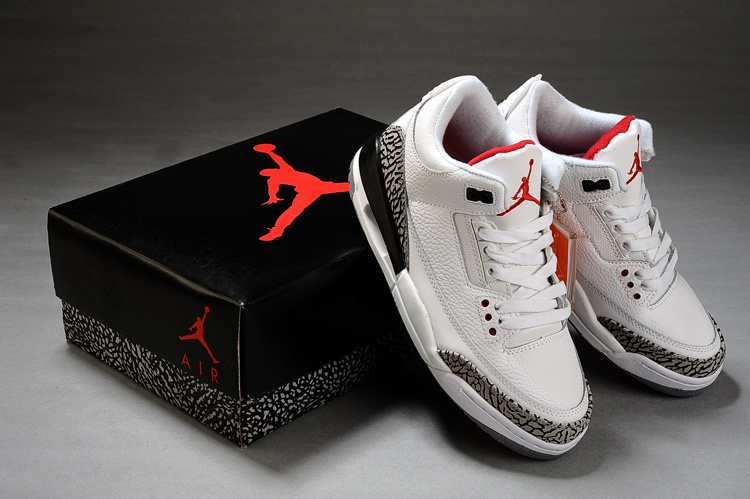 Air Jordan Retro 3 White Grey - Click Image to Close