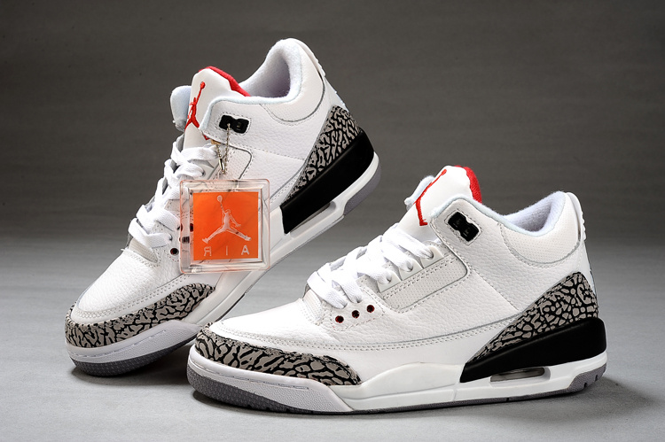 Air Jordan Retro 3 White Grey