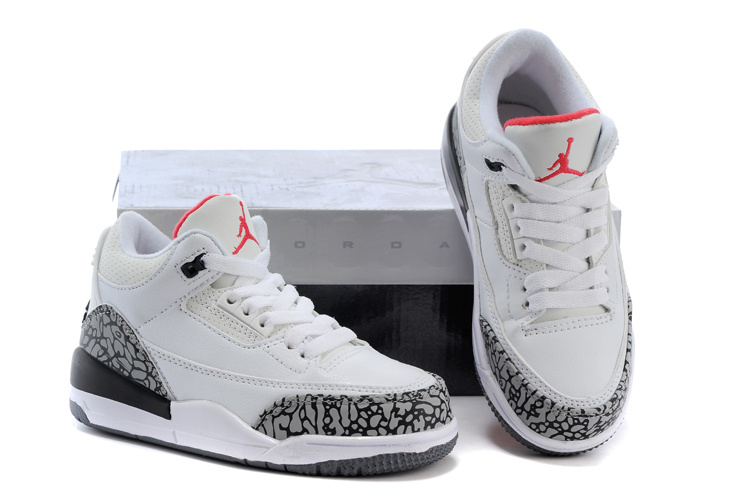 Air Jordan Retro 3 White Grey