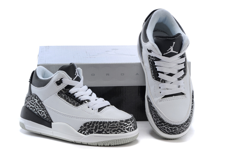 Air Jordan Retro 3 White Grey