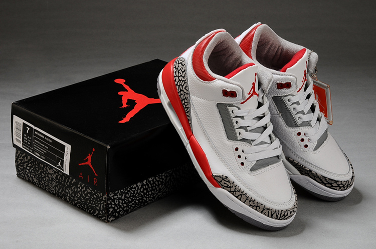 Air Jordan Retro 3 White Grey - Click Image to Close