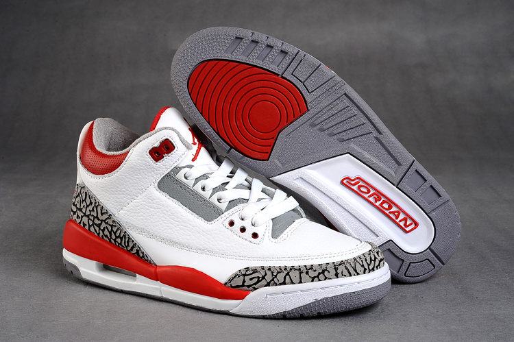 Air Jordan Retro 3 White Grey