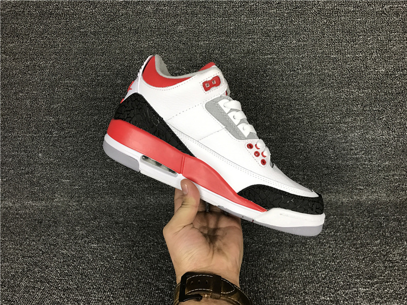 New Air Jordan 3 White Red Black Shoes