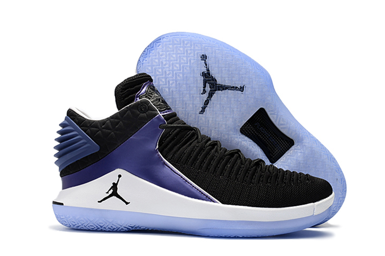 New Air Jordan 32 Low Black White Blue Shoes - Click Image to Close