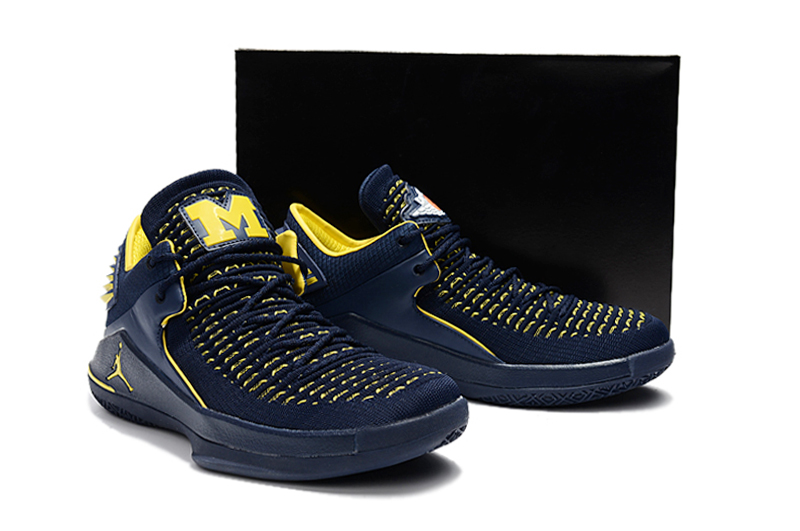 New Air Jordan 32 Low Blue Yellow Shoes - Click Image to Close