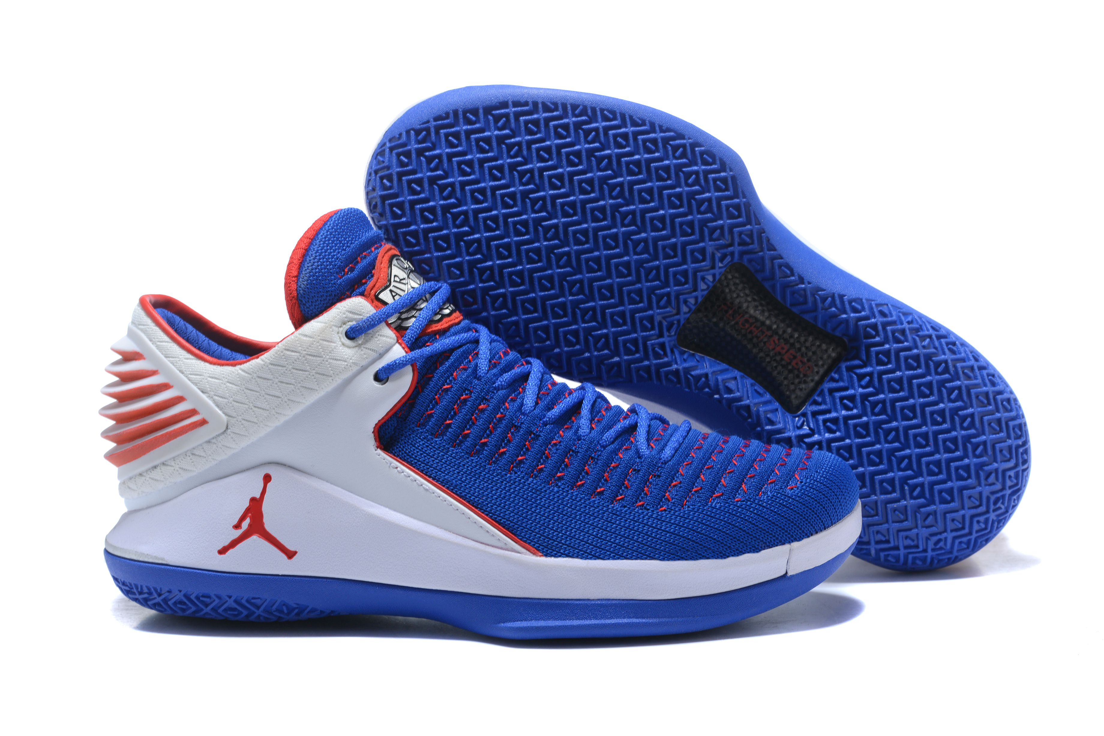 New Air Jordan 32 Low Sea Blue White Red - Click Image to Close