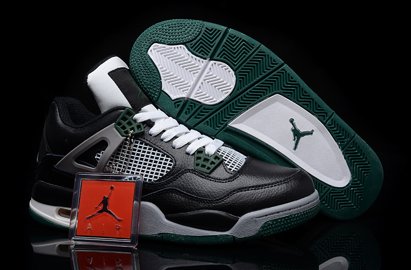 New Air Jordan 4 Black Green Shoes